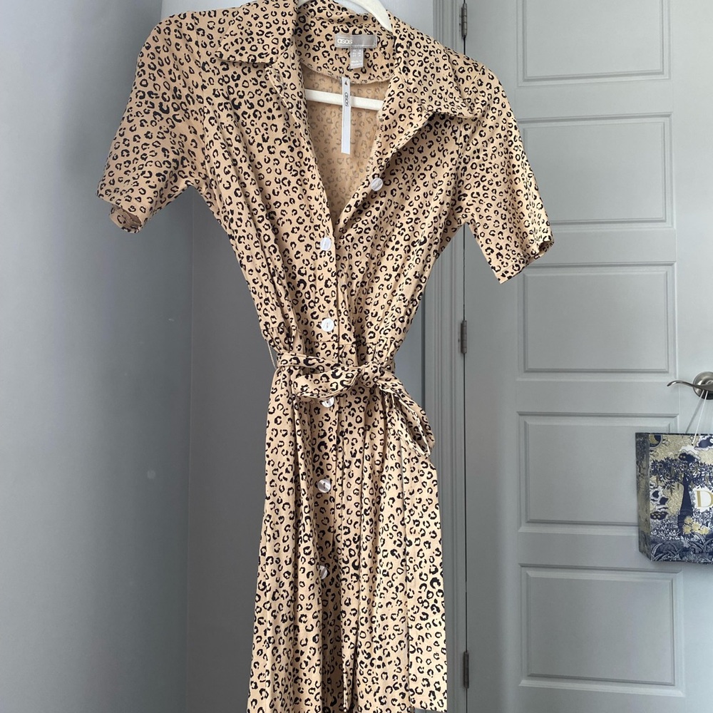 ASOS Leopard Print Collared Maxi Dress - Picture 3 of 5